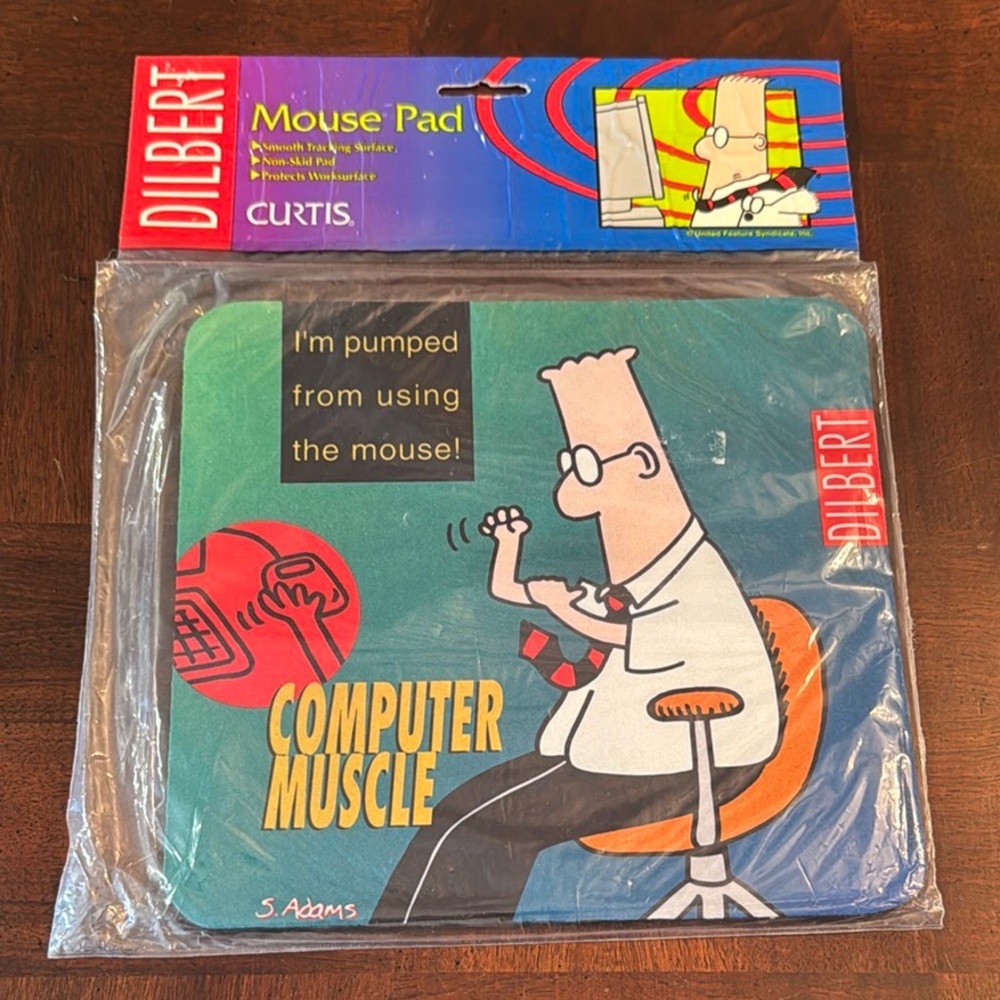 Vintage Dilbert Mouse Pad from the 1990's  Computer Muscle New